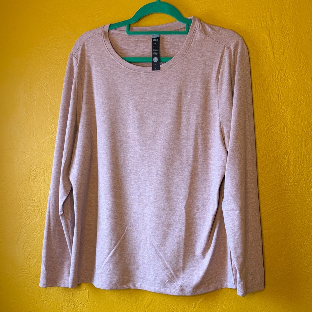 MIER NWT Set of 2 X-Sofort Men’s Long sleeve tees. XL-Pink Heather S-Navy